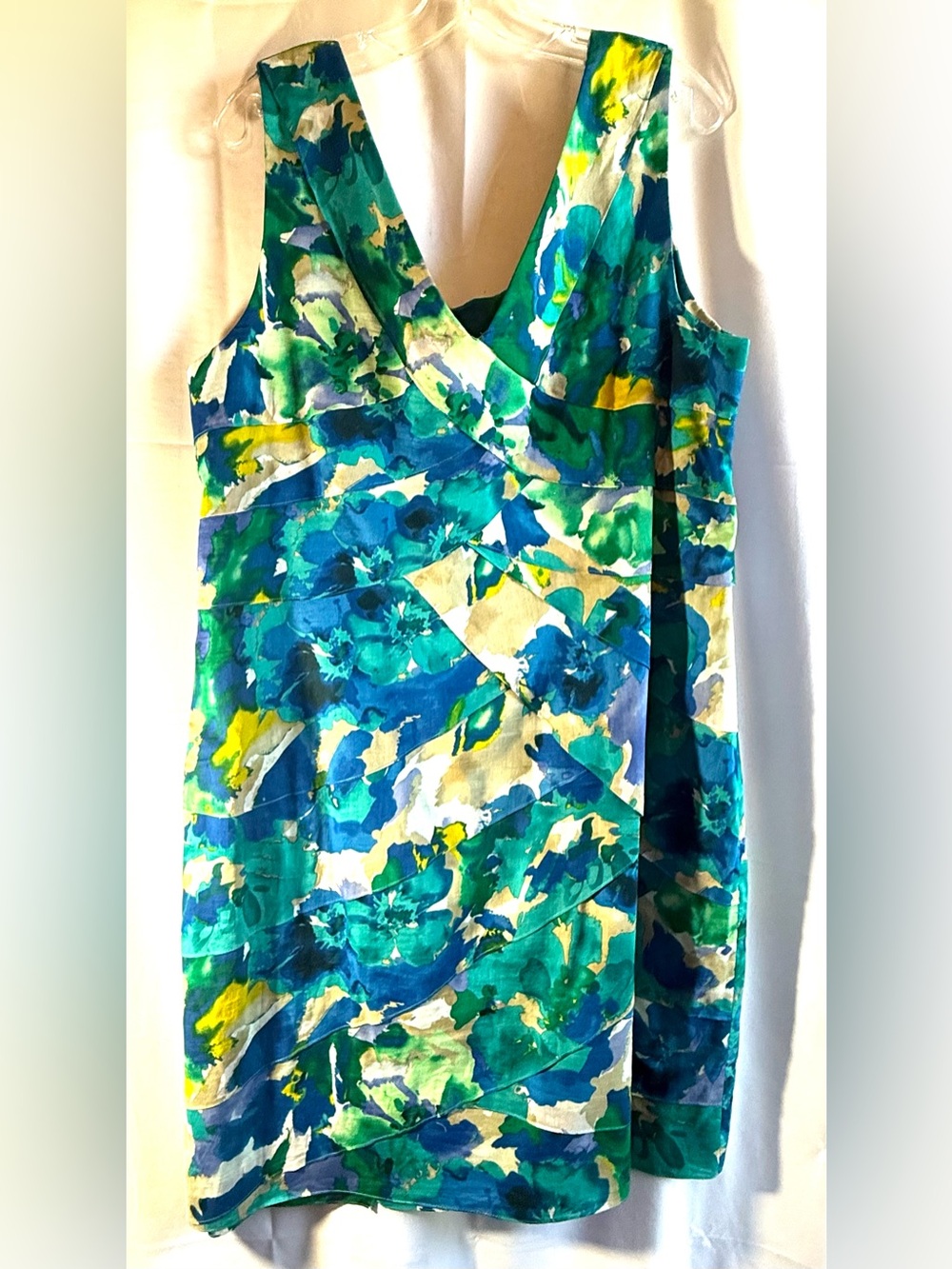 Calvin Klein Multicolor Watercolor Print Sleeveless Midi Dress Size 20W - Picture 5 of 7
